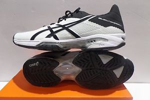 Asics Gel Solution Speed 3 Sz 10.5 Wht/Blk/Silv E600N-0190 Tennis, Retail $130