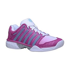 K-Swiss 93377 Women's Hypercourt Express Shoes Wht/Vrybry/Bchlrbtt-6