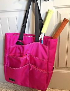 Maggie Mather Super large Tennis Tote Bag carry on diaper laptop Fushia pink