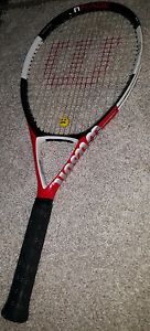 Wilson NCODE NRAGE Red/White Tennis Racquet 110 Very Good !