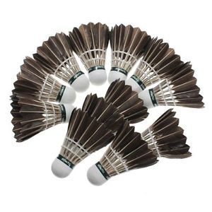 SZ-LGFM-12pcs Training Goose Feather Badminton Balls Game Sport