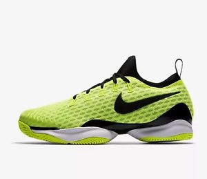 NIKE NIKECOURT AIR ZOOM ULTRA REACT MENS TENNIS SHOE VOLT/BLACK 859719-700 SZ 12