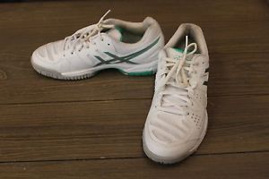 Asics Women's Gel-Dedicate 4 Tennis Shoe, White/Silver/Mint - Size 9