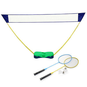 Outdoor Portable Badminton Set Tennis Volleyball Net Stand Battledore