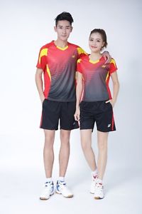 2017 men & women Tops table tennis badminton clothing Set T-shirt+shorts