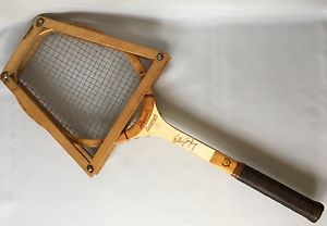 Wood Tennis Racket Bancroft Billie Jean King Signature Frame Press VTG Made USA