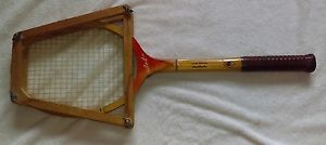 Vintage TA Davis TAD JET Tennis Racket Wood 4 1/2 L "Santa Monica City Schools"