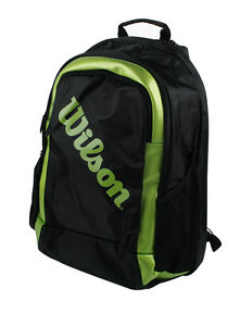 Wilson Badminton Backpack II Racket Shuttlecock Sport Ball Black Lime WRR6149