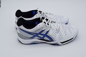 Asics Mens Gel Resolution 6 Tennis Shoe Wht/Blu/Silv E500Y $129.99