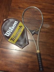 VINTAGE WILSON TRIUMPH w/ Head Cover  PWS ALUMINUM TENNIS RACQUET