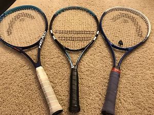 3 Juniors Tennis Racquets + Free Strings