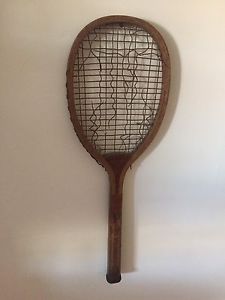 antique Greenwood tennis racket Racquet Circa 1905...perfect Wallhamger