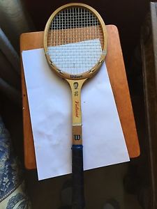 Vintage Tennis Racket 1960's Billy Jean King Wilson Valiant Wooden