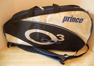 Prince O3 6 Pack Tennis Racquet Bag - Black/Silver/Blue