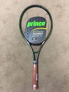 New Prince Classic Graphite 107 OS (16x19) Tennis Racquet Unstrung Sz 4 3/8