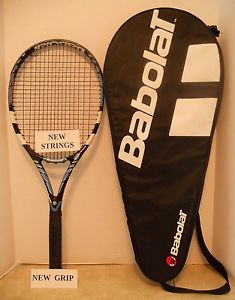 Babolat Pure Drive Cortex MP 100 Tennis Racquet 4 3/8 - NEW STRINGS/GRIP