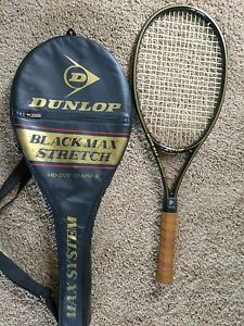 DUNLOP BLACK MAX STRETCH "Masters Series" TENNIS RACQUET WITH FULL COVER 4 5/8