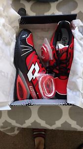 Lotto Stratosphere Size 10.5 Tennis Shoe Hard Court Red/White/Black Free Ship