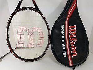 Vintage Wilson Graphite Matrix Tennis Racquet w/ Original Cover 4-1/4 L2