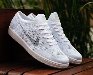NIKE WOMENS TENNIS CLASSIC ULTRA FLYKNIT SIZE  7.5  WHITE/ WOLF GREY 833860 101