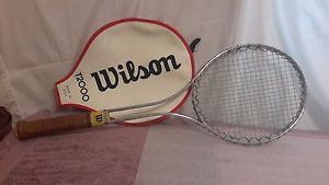 VINTAGE WILSON T2000 JIMMY CONNORS METAL TENNIS RACKET W/COVER 4 1/2 MEDIUM USA