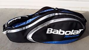 Babolat Team 6 Tennis Racquet Carry Bag Blue/White w/Backpack Straps-Barely Used