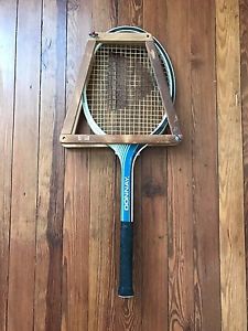 Vintage Retro Wooden Donnay GLM 640 Blue/White/Black Tennis Racquet w/ Brace