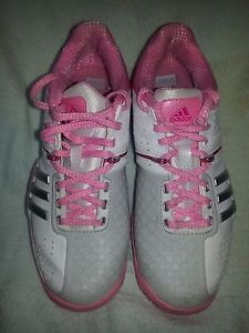 Girls ADIDAS BARRICADE 6.0 Adilibria  tennis shoes sneakers 4.5 US white pink