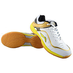 Li-Ning AYTK109-1 Play Outsole Phylon Badminton Shoes White,Yellow Free Shipping