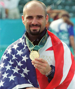 HISTORICAL RACQUET- ANDRE AGASSI PERSONAL1996 OLYMPIC GOLD FINALS TENNIS RACQUET