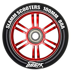 Slamm 100mm Orbit Roue De Scooter - Noir/Rouge