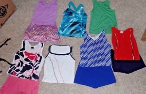 Lot Ladies Tennis Outfits Small 11 Pieces 7 Tops 2 Skirts 2 Shorts Lily's LBH Ni