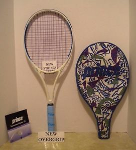 Prince Ace Face MP 95 Tennis Racquet 4 1/4  EUC - NEW STRINGS + NEW OVERGRIP
