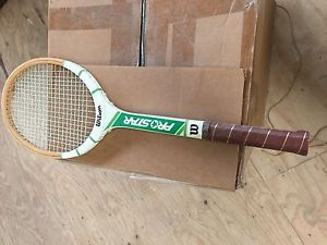 Vintage Wilson Pro Star Wood Racket New