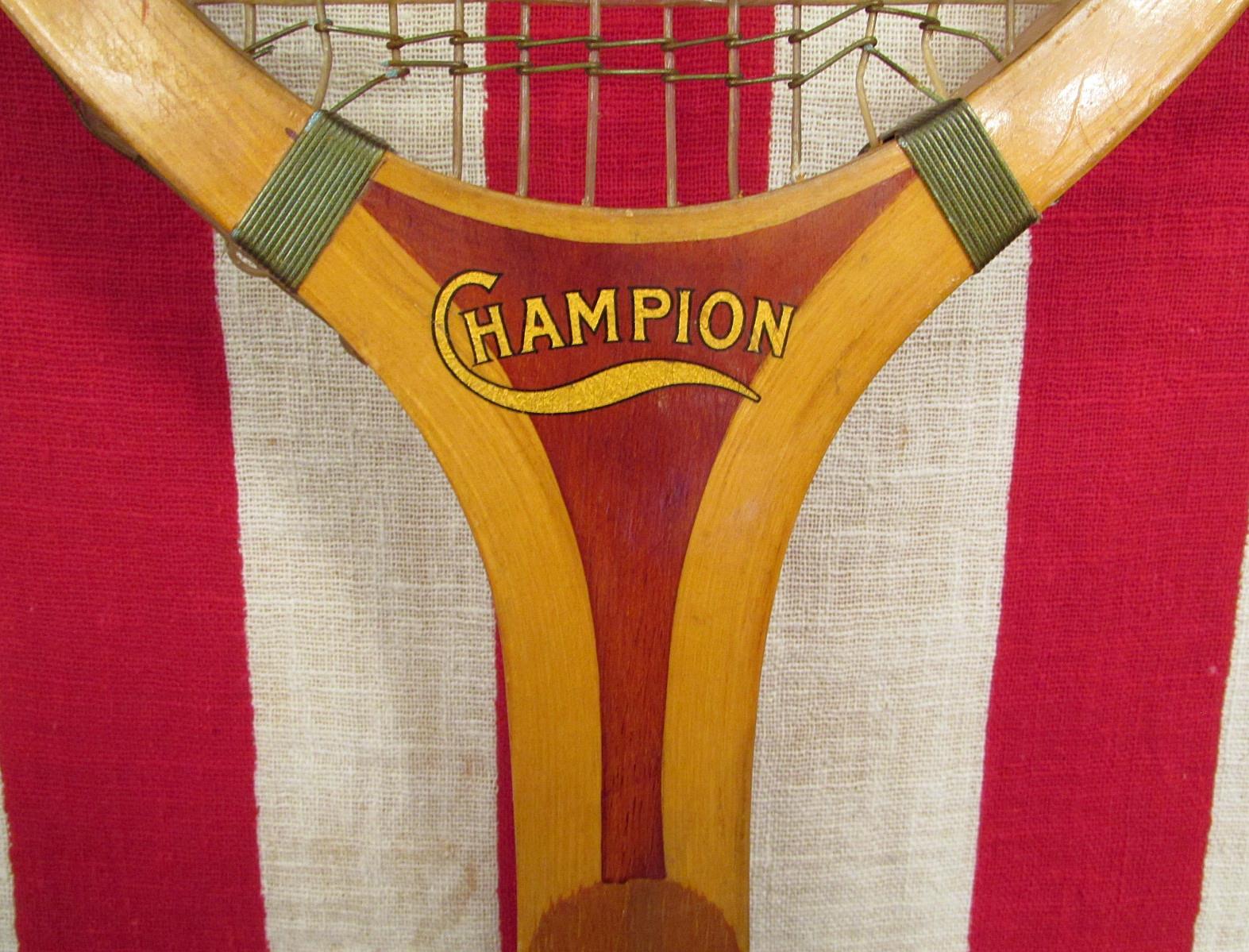 Vintage 1930s Wright & Ditson Wood Tennis Racquet Champion Model Antique Display