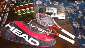 Head Tennis Radical Racquets, Bag, Balls, Wristbands, Grips, Strings