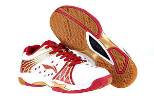 Li-Ning AYZH043-1 Titan Plus Badminton Shoes White,Red,Gold  Free Shipping Best