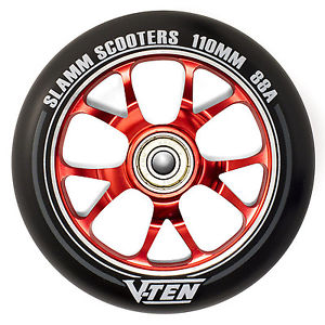 Slamm 110mm V-Ten II Aluminium Core Roue De Scooter - Noir/Rouge