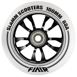 Slamm 100mm Flair Roue De Scooter - Blanc/Noir