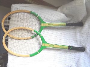 Vintage Wilson SV-2000 Tennis Rackets Green & Gold Strata-Bow