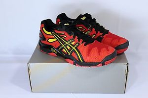 NEW Men's Asics  GEL Resolution 5 Tennis Shoes - Red/Black/Yellow