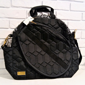 NEW Cinda B Quilted Tennis Tote Bag in Jet Set Black, Water & Stain Resistant