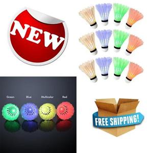 Ohuhu LED Badminton Shuttlecock Dark Night Glow Birdies Lighting Outdoor Sports