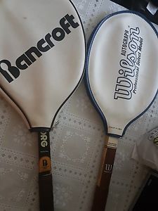 Vintage Bancroft Bjorn Borg Personal Wood Tennis Racquet 4 1/2 with Chris Evert