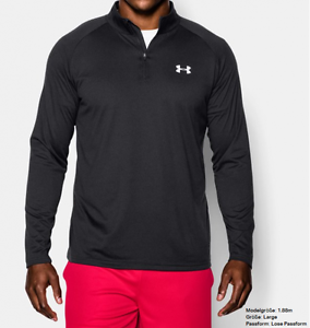 Under Armour Manga Larga Hombres con ¼-Zip 1242220-003 negro