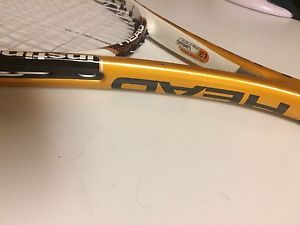 Head Microgel Instinct Tennis Racquet Mid Plus 100" Grip 4 3/8 Gold & White Nice