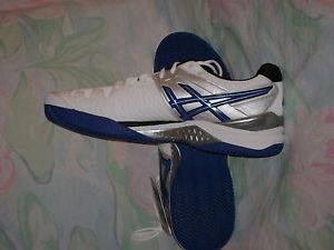 ASICS Gel-Resolution Tennis Shoe, Men's 12.5, White/Blue/Silver E503Y