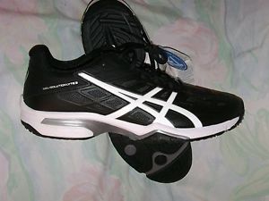 ASICS Gel-Solution Lyte 3 Tennis Shoe, Men's 10.5, Black/White/Silver E602N