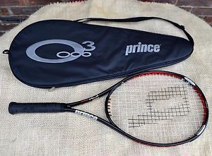 Prince O3 RED Midplus Tennis Raquet 4 3/8 No 3 Grip 105 sq in Case EUC