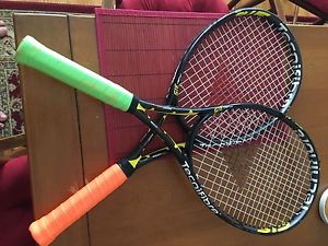 Pair of Tecnifibre Speedflex 315 Tennis Rackets - used - 4 1/2 - strung